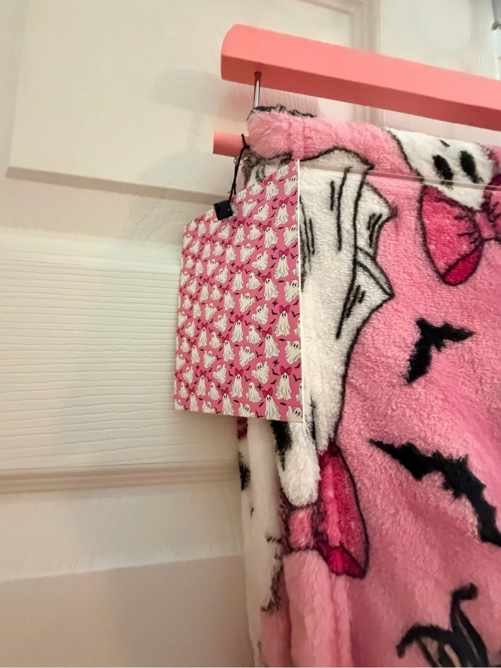 Juicy Couture Pink Ghost Print Kids Pajama Blanket
